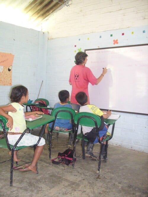 lezione di italiano alla scuola dell'Esperanza