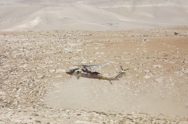 Israeli military elicopter on Jinba