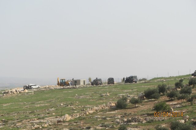  Six shelters demolished by the Israeli forces in the Palestinian village of At Tuwani, South Hebron Hills