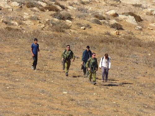 Umm Al Arayes. The army deteined two Israeli peace activists