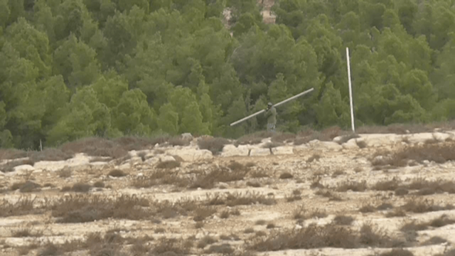 On November 23 Israeli settlers hammered in the ground three meters high iron pylons at the edge of the wood inside of which the illegal Israeli outpost is located. 