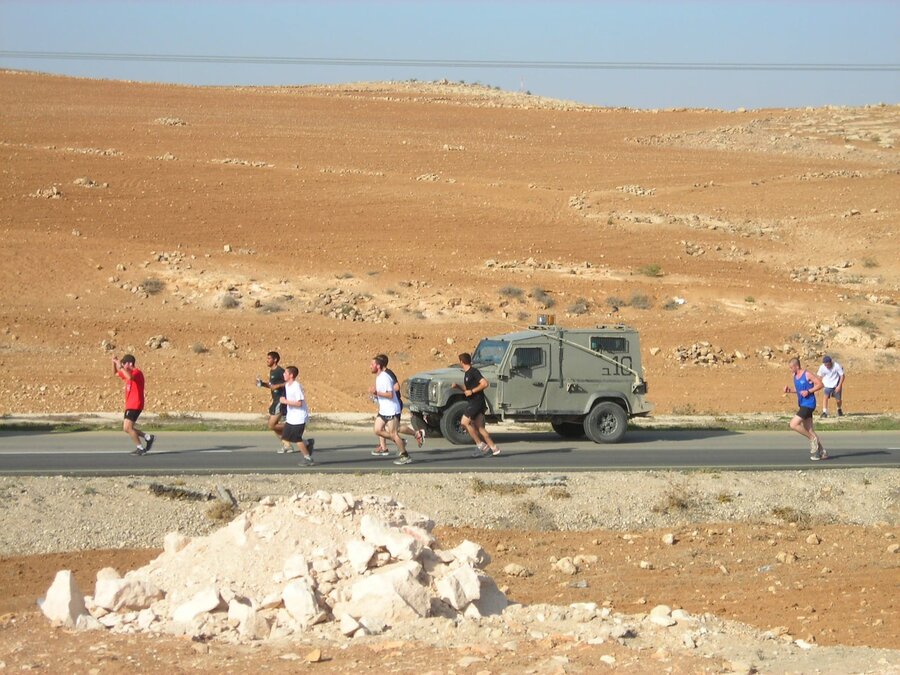 2011-12-20 Settlers' running race in the West Bank causing hours of delay for Palestinians